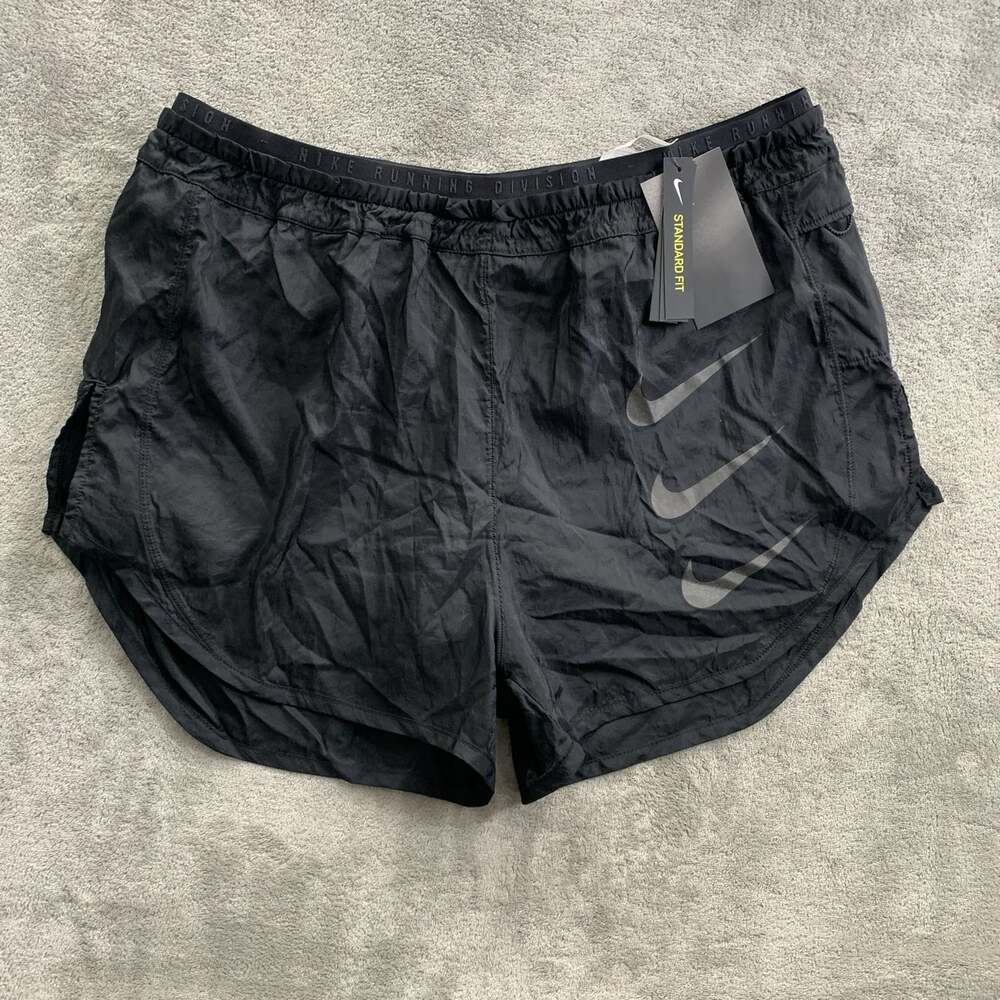 Nike Tempo Luxe Running Division 2 in 1 Shorts Womens Large Black Triple Swoosh